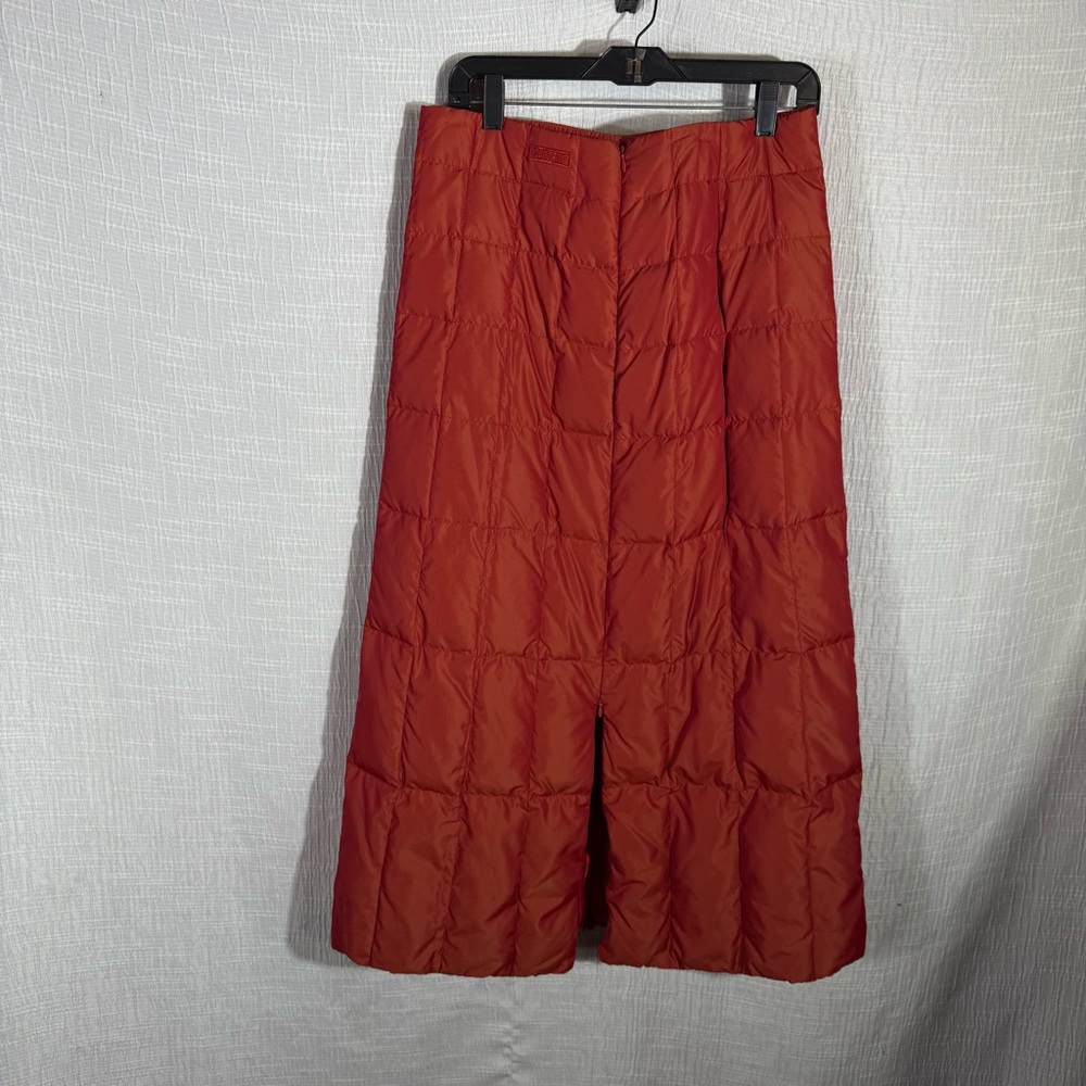 Post Card Quilted‎ Puffer Midi Skirt Rust Red Down Fill Size 10 - Picture 3 of 14